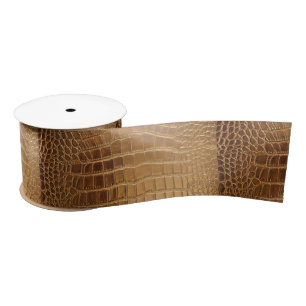 Faux Crocodile Leather Animal Skin Pattern Satin Ribbon