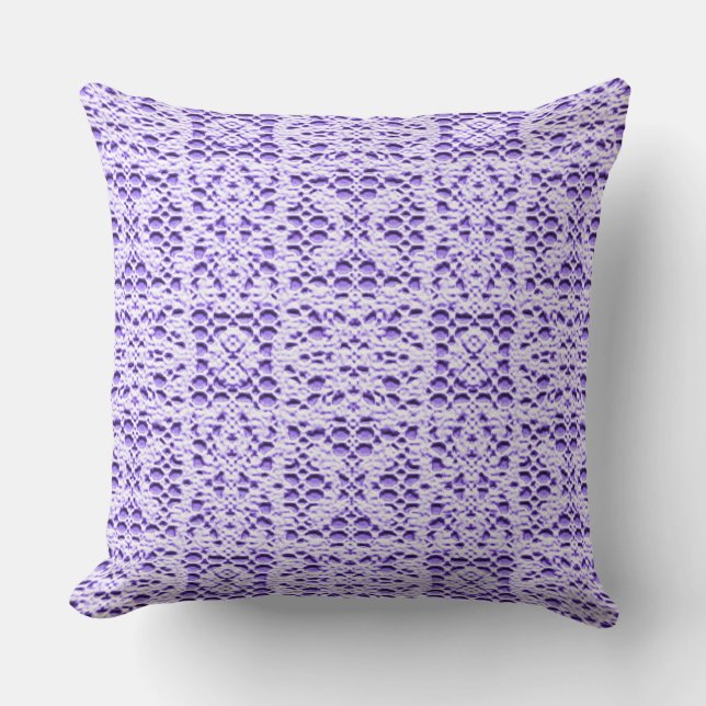 Faux Crotchet Mauve Cushion (Front)