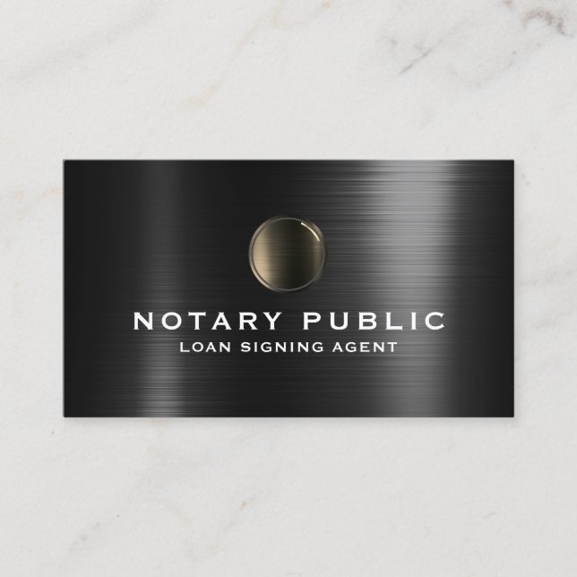 Faux dark metallic with logo business card (Front)