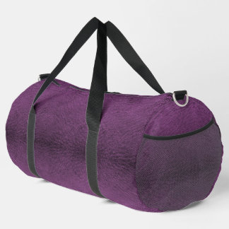 Faux Dark Purple Leather Duffle Bag