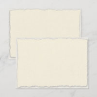 Faux Deckle Edge Ivory White Wedding Horizontal