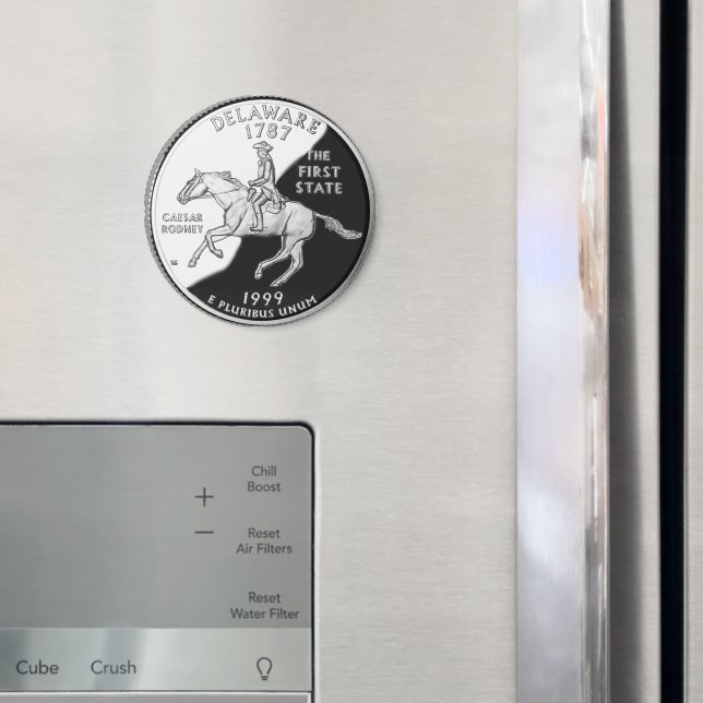 Faux Delaware State Quarter Magnet (In Situ (Fridge))