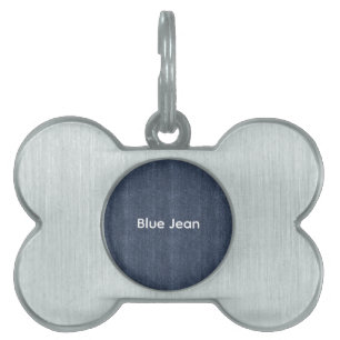 Faux Denim Blue Jean Birthday Pet ID Tag
