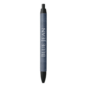 Faux Denim Blue Jean Black Ink Pen