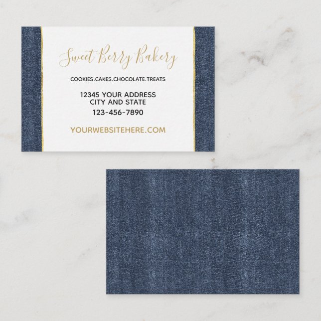 Faux Denim Blue Jean Business Card (Front/Back)