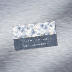Faux Denim Blue Jean Business name website Magnetic Business Card