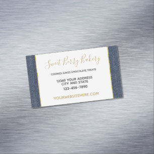 Faux Denim Blue Jean Magnetic Business Card