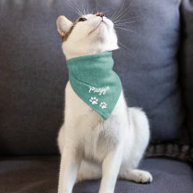 Faux Denim Blue Jean Paw Prints Teal