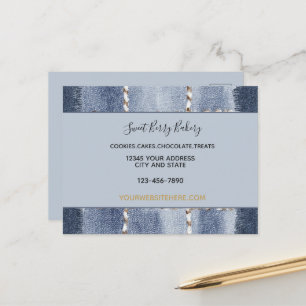 Faux Denim Blue Jean Your Business Postcard