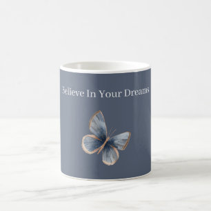 Faux Denim Blue Jeans Butterfly (not actual denim) Coffee Mug