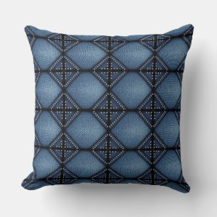 Faux Denim & Diamonds Cushion