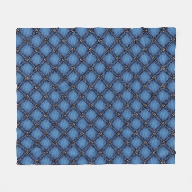 Faux Denim Texture Fleece Blanket (Front (Horizontal))