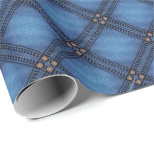 Faux Denim Texture Wrapping Paper