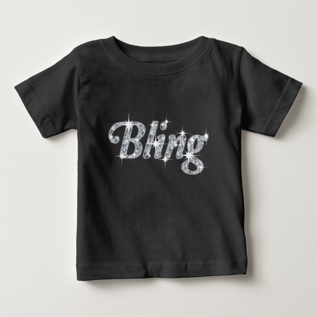 Faux diamond on black Bling design  Baby T-Shirt (Front)