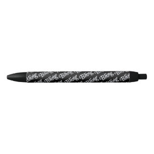 Faux diamond on black Bling design Ink Pen