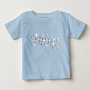 Faux diamond on pastel blue 'Bling' design  Baby T-Shirt