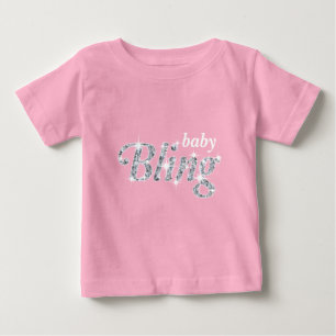 Faux diamond on pink 'baby Bling' design Baby T-Shirt
