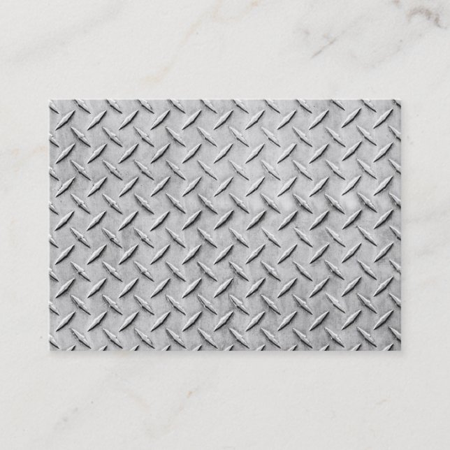 Faux Diamond Plating Background Business Card (Front)