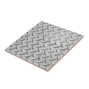 Faux Diamond Plating Background Ceramic Tile