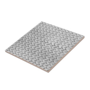 Faux Diamond Plating Background Ceramic Tile