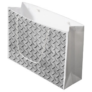 Faux Diamond Plating Background Large Gift Bag