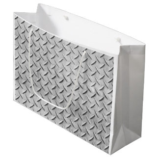 Faux Diamond Plating Background Large Gift Bag
