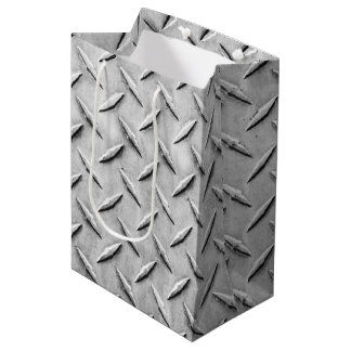Faux Diamond Plating Medium Gift Bag