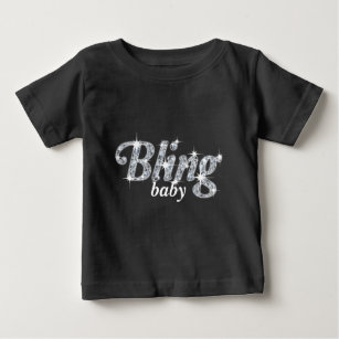 Faux diamonds on black 'Bling baby' text design Baby T-Shirt