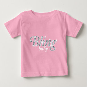 Faux diamonds on pastel pink 'Bling baby' design Baby T-Shirt