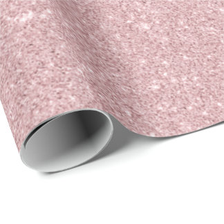Faux Dusty Rose Glitter  Wrapping Paper