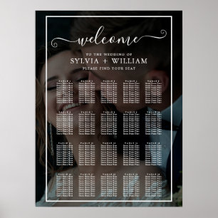 Faux Effect Overlay Photo Wedding Seating Charts