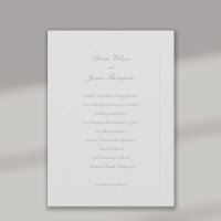 Faux Embossed Beaded Frame Ivory Formal Wedding