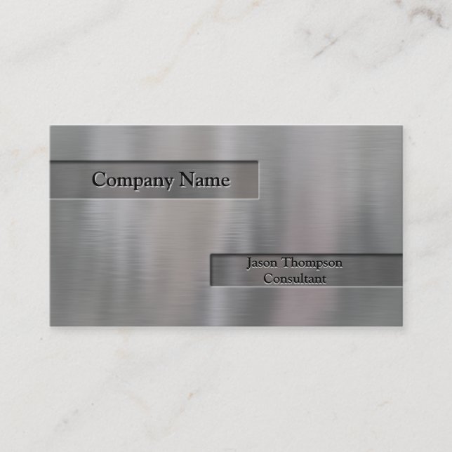 Faux Embossed Brushed Aluminium Business Card (Front)