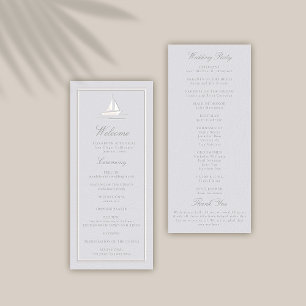 Faux Embossed Coastal Boat Formal Wedding Program