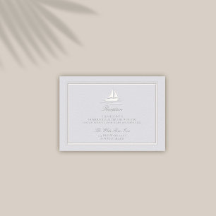 Faux Embossed Coastal Classic Reception Wedding Enclosure Card