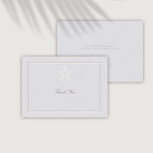 Faux Embossed Coastal Starfish Formal Wedding Thank You Card