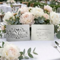 Faux Embossed Effect Swans And Roses
