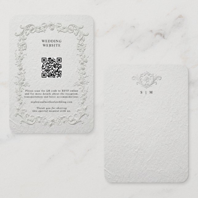 Faux Embossed Floral Enclosure Card (Front/Back)
