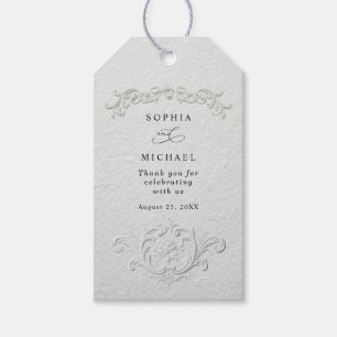 Faux Embossed Floral Wedding Gift Tag