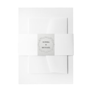 Faux Embossed Floral Wedding Invitation Bell Belly Band