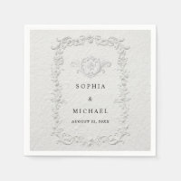 Faux Embossed Floral Wedding Napkins