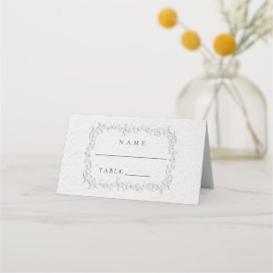 Faux Embossed Floral Wedding Place Card