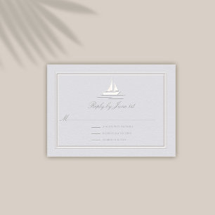 Faux Embossed Frame Boat Coastal Wedding Response