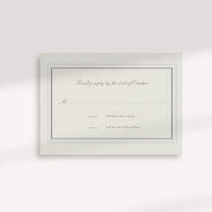 Faux Embossed Frame Ecru Formal Wedding Response