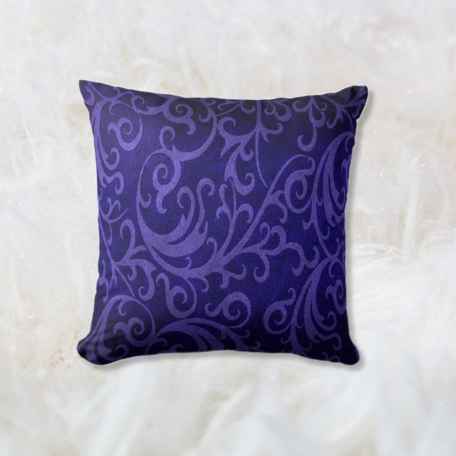 Faux Embossed Leather Swirl Royal Purple Cushion (Creator Uploaded)