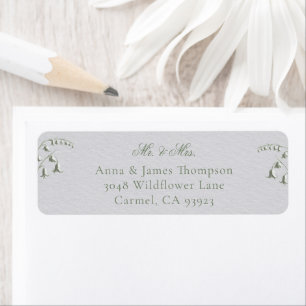 Faux Embossed Lily Valley Classic Address Label Return Address Label