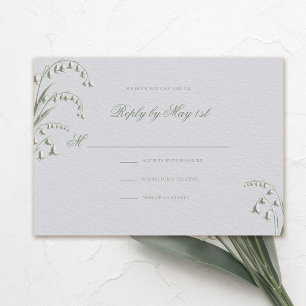 Faux Embossed Lily Valley Green Wedding Response