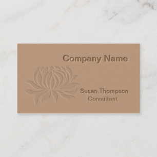 Faux Embossed Lotus Flower Graphic Business Card