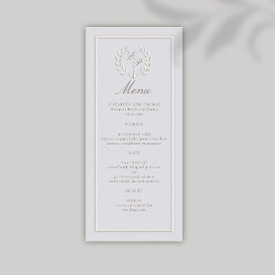 Faux Embossed Nautical Anchor Ivory Formal Wedding Menu