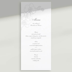 Faux Embossed Orchid Classic Calligraphy Wedding Menu